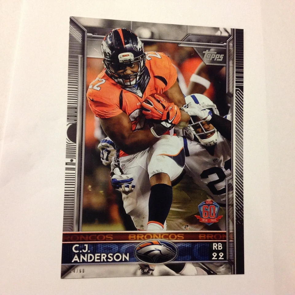 C J Anderson #220 California Broncos #ed/60 made 5x7 2015 topps 60th Anniversary - Image 1 of 1
