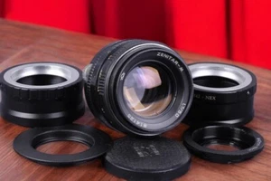 Soviet Lens ZENITAR-M 50mm f/1.7 M42 Mount, SLR Lens Camera +Adapter Micro 4/3 - Picture 1 of 8