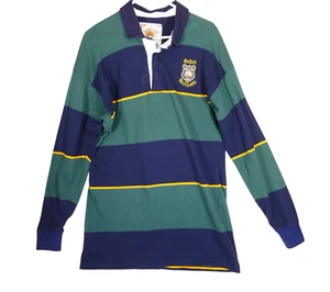 Vintage Rugby Oxford University Polo Shirt XLGreen Blue Y2K 90s Block Mens - Picture 1 of 11