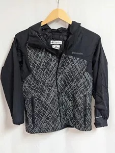Columbia Jacket Boy's M 10/12 Black Interchange Omni Tech Hooded Zip Lined - Picture 1 of 10