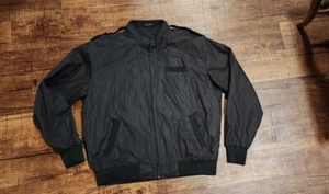 Vintage 80s Members Only Black Cafe Racer Full Zip Mens Bomber Jacket Sz XLT - Picture 1 of 12