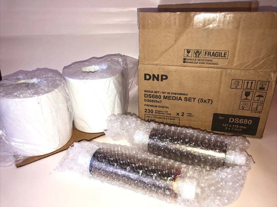 DNP DS690 MEDIA SET(5x7) PREMIUM DIGITAL 230 IMAGES ROLL  X 2 = 460 Images New! - Image 1 of 4