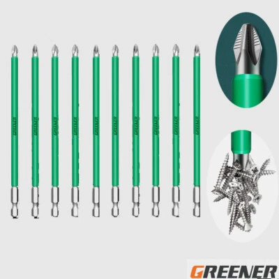 10x 6" Impact Grade Phillips PH2 Power Bit Industrial 1/4 Hex Magnetic non slip - Image 1 of 4