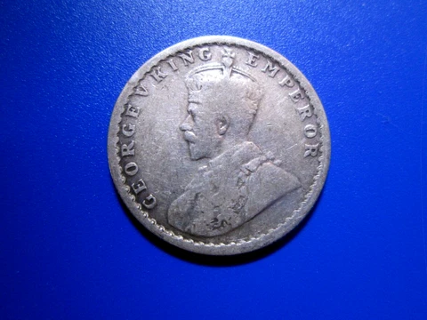 British India 1923 1/2 Rupee Calcutta (.917 SILVER) George V (Great Britain) Cover