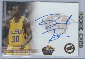 2005 Press Pass Basketball Brandon Bass LSU College Autographed Card #180/200