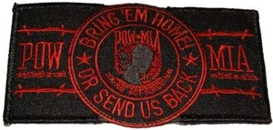 POW MIA PORTALI A CASA O INVIACI INDIETRO PATCH - Rosso e Nero - Veteran Business. - Foto 1 di 1