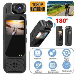 HD 1080P Audio Video DVR IR Night Cam Camcorder 180° Mini Police Body Camera US - Picture 1 of 19