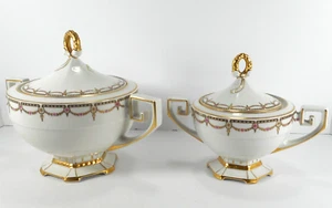 RAR Moritz Zdekauer Altrohlau / Österreich Set 2 Deckelschalen um 1900 - Bild 1 von 12