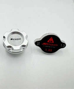 Spoon 1st gen engine oil cap with radiator cap big head fits D B F series motors - Picture 1 of 4