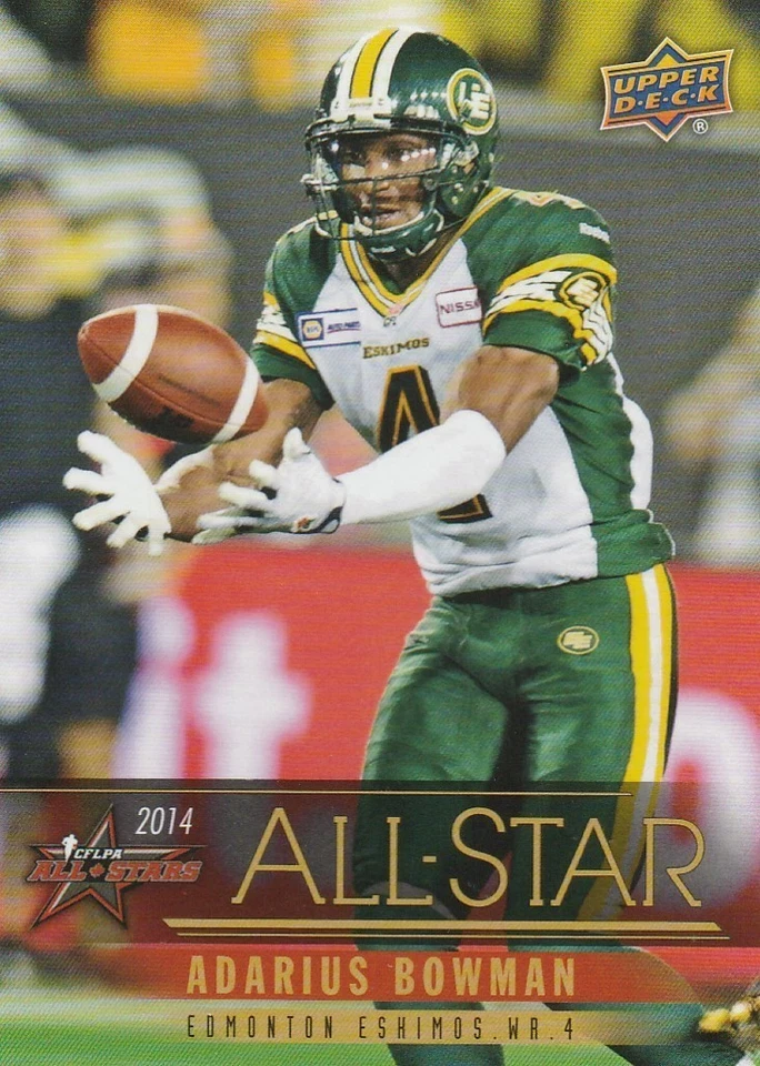 2014 CFL CFLPA UD ALL STARS ADARIUS BOWMAN EDMONTON ESKIMOS #11 (OKLAHOMA STATE) - Image 1 of 1