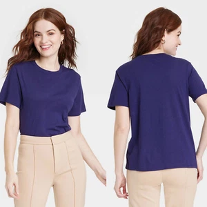 Medium - Womens Short Sleeve T-Shirt - A New Day - Navy Blue - Picture 1 of 11