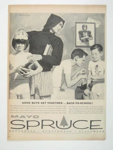 Vintage Mayo Spruce 1950s Print Ad Underwear Sportswear Football Helmet Hoodie - Picture 1 of 2