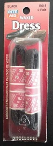 2 Pair 30" Dress Flat Waxed Shoelaces (Black) R615 Shoe Lace - Picture 1 of 7
