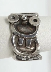 Vtg Handmade Southwestern Sterling Silver Split Band Totem Ring SZ 7.5 - Picture 1 of 8