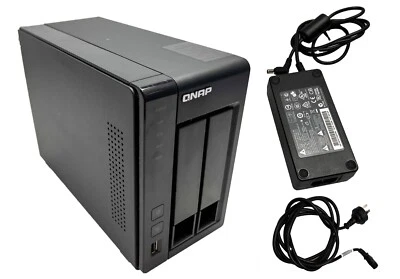QNAP TS-219P II 2-Bay All-In-One NAS Server + 2x 2TB HDDs + Adapter & Pwr Cable - Image 1 of 4