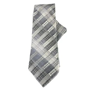 Stacy Adams Men's Tie and Hanky Set Charcoal Gray Silver 100% Silk 3.5" Wide - Picture 1 of 3