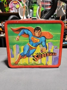 1978 Superman DC Aladdin Collectible Metal Lunchbox with Thermos. Free Shipping. - Picture 1 of 15