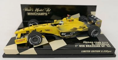 MINICHAMPS 1/43 JORDAN FORD EJ13 G.FISICHELLA PRIMERA VICTORIA GP BRASILEÑO 2003 Foto 1 de 4