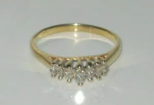 1.00ct Marquise Simulated Diamond 7 Stone Wedding Band Ring 14k Yellow Gold Over - Picture 1 of 6