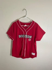 Boston Red Sox Damen XL rotes Trikot mit Knopfleiste von Lady Slugger - Bild 1 von 5