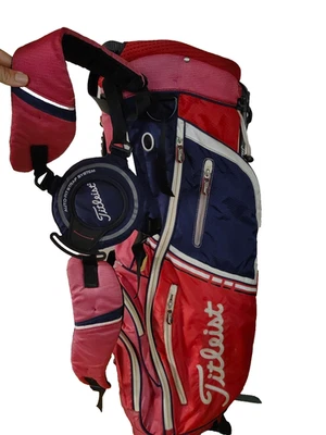 Titleist Red White Stand Carry Golf Bag 5 Way Divided - Image 1 of 4