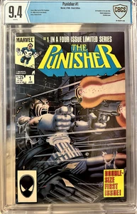 RAR! PUNISHER #1 CBCS 9.4 1986 WHITE pg. 1. BESTRAFER im eigenen Titel. Stichsäge. - Bild 1 von 3