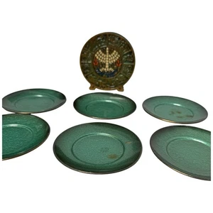 Soporte de montaña vintage de latón esmaltado 12 tribus de Israel con patas Judaica años 70 - Imagen 1 de 13