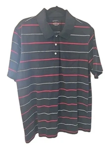 Merona Short Sleeve Qtr Button Up Black W/Strip Men's XL - Picture 1 of 11