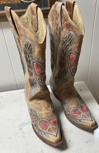 Stivali donna Corral Peace Heart cowboy ala/cuore - taglia 7 - Foto 1 di 19