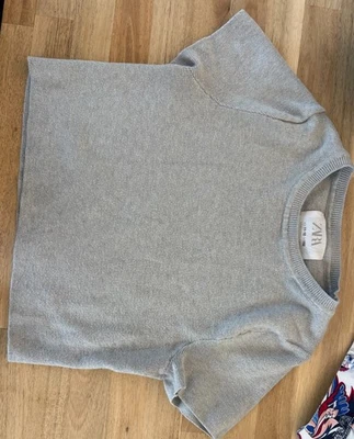 Zara Grey Crop Top Sweater Kid's Size 11-12 - Image 1 of 2