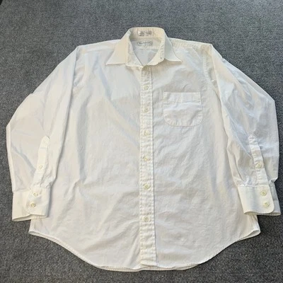 Burberry London Dress Shirt Mens 16 - 34 White Button Up Long Sleeve Made In USA - Image 1 of 4