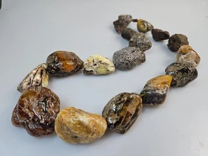 Massive, long healing amber necklace, Baltic amber necklace, unique jewelry - Picture 1 of 6