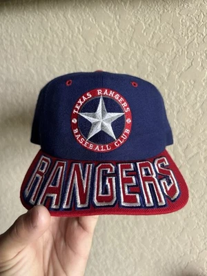 Vintage Texas Rangers Starter Brim Spell Out Block Letters Snapback Hat Cap MLB - Image 1 of 4