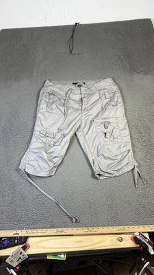 Sean John Cargo Shorts Mens 36 Gray Utility Pockets Drawstring Hem Streetwear - Image 1 of 4