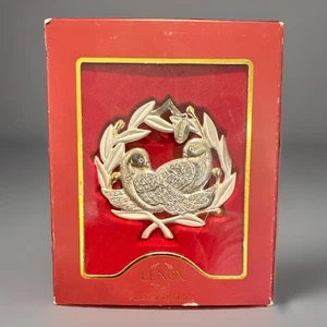 Lenox Dos Palomas Tortuga Adorno Chapado en Plata Joyas con Caja 12 Días Navidad - Imagen 1 de 14