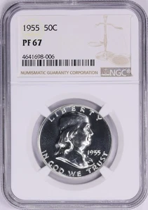 1955 PROOF FRANKLIN HALF DOLLAR 50C NGC PF 67    006 - Picture 1 of 2