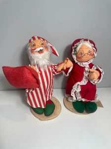 Annalee Puppen 14 Zoll Mr. & Mrs. Weihnachtsmann im Pyjama 1991 Vintage - Bild 1 von 11
