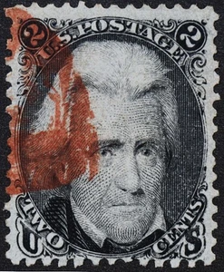 U.S. Classic #73 F/VF 2 cent Black Jack with a Red cancel '23 CV $95.00 - Picture 1 of 2