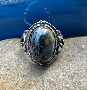 Pietersite Ring .925 Sterling Silver Size 5.5 Adjustable - Picture 1 of 5