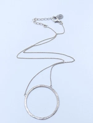 SILPADA  N3087 Duomo Hammered Sterling Silver 925 Open Circle Pendant Necklace - Image 1 of 4