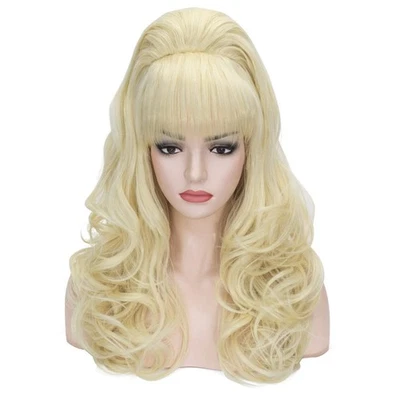 Pelucas Probeauty Rubias de Onda Larga Bouffant Colmena Grandes Rizadas Onduladas Retro para... Foto 1 de 4