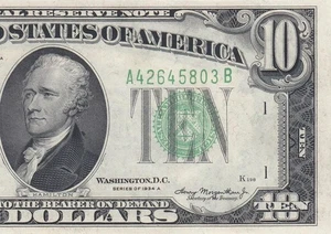1934-A FEDERAL RESERVE NOTE $10 "BOSTON" (( GEM UNC )) - Picture 1 of 6