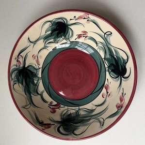 Vintage 1992 Gail Pittman Pottery 12” Large Serving Bowl Grapevine Signed -T09 - Picture 1 of 6