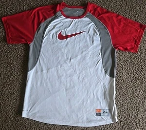 Youth Red Gray White XL 18-20 Training Shirt Nike Fit - Picture 1 of 12