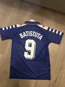 Fiorentina 1997/1998 Short Sleeve Home Football Shirt Batistuta No. 9 Retro S - Picture 1 of 8