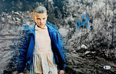 米莉·鲍比·布朗签名 11 X 17 照片小精灵奇物亲笔签名 BAS 888 — 第 1/2 张图片