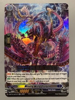 CARDFIGHT VANGUARD MISERY WING DRAGON (DARK STATES GRADE 2) D-BT12/021EN RR - Image 1 of 4