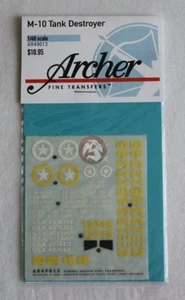 Archer 1/48 M10 Tank Destroyer Markings WWII (builds 3 vehicles) [Decal] AR49013 - Picture 1 of 1