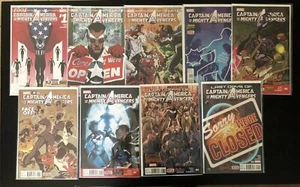 Capitán América y los Poderosos Vengadores #1-9 En estado bastante bueno/casi nuevo serie completa tablero embolsado - Imagen 1 de 4