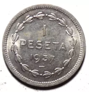 Euzkadi ( Viscayan Republic, Spain) 1937 1 Peseta Coin - Picture 1 of 2